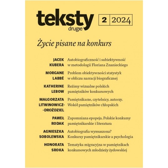 Teksty Drugie 2/2024 - Życie pisane na konkurs -zdjęcie numer 1